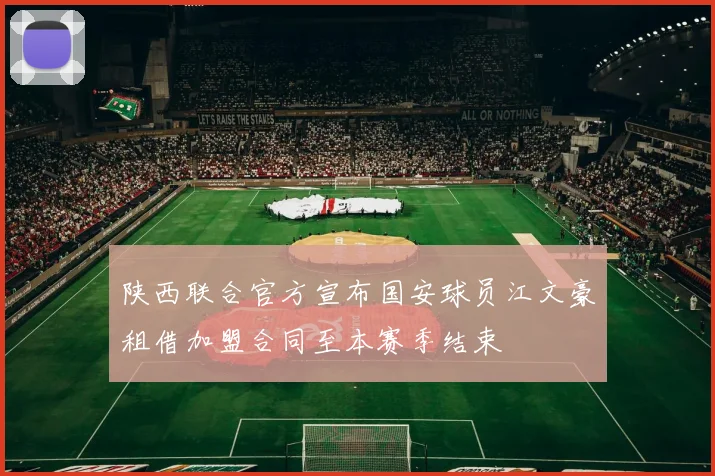 陕西联合官方宣布国安球员江文豪租借加盟合同至本赛季结束